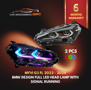 Perodua Myvi 2022 2024 Facelift G3 RGB Dynamic Led Head Lamp Headllamp Headlight Light With Running Signal (RGB)