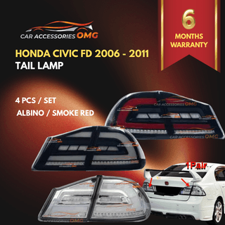 Honda Civic FD 2006 - 2011 Dynamic Light Bar Tail Lamp With Signal Running
