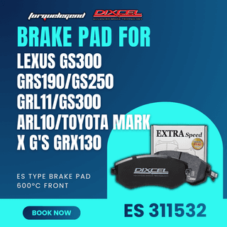 (LEXUS GS300 GRS190/GS250 GRL11/GS300 ARL10/TOYOTA MARK X G'S GRX130) DIXCEL BRAKE PAD ES TYPE 600C