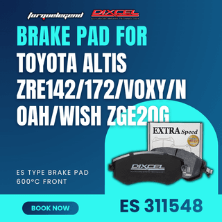 (TOYOTA ALTIS ZRE142/172/VOXY/NOAH/WISH ZGE20G) DIXCEL BRAKE PAD ES TYPE 600C