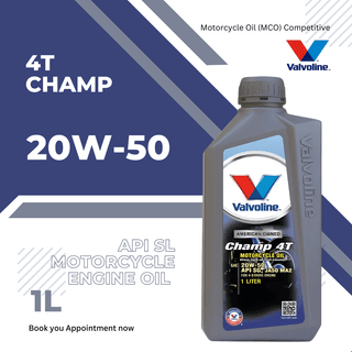 Valvoline 4T Champ 20W-50 API SL Motorcycle Engine Oil 1L