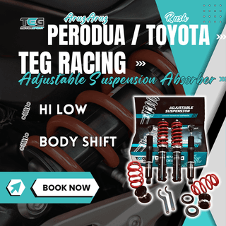 Perodua Aruz / RUSH 18"~ TEG RACING Adjustable Suspension Hi Low Body Shift Adjustable Absorber Suspension