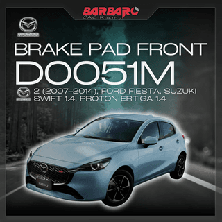 Barbaro D0051M Brake Pad Front Mazda 2 2007–2014 Ford Fiesta Suzuki Swift 1.4 Proton Ertiga 1.4