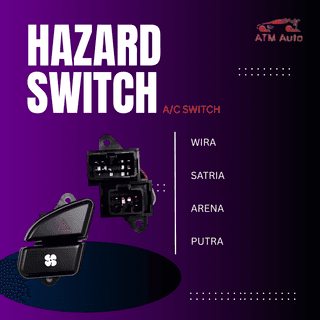 Proton Wira/Satria/Arena/Putra Emergency Double Signal Switch Aircond Switch Suis Kecemasan Hawa Dingin (OEM)