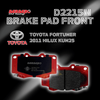 Barbaro D2215M Brake Pad Front Toyota Fortuner 2011 Hilux KUN25