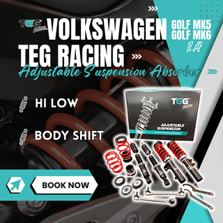 VW Golf MK5 MK6 1.4 TEG Racing Adjustable Hi-Low Suspension Body Shift Absorber Front & Rear