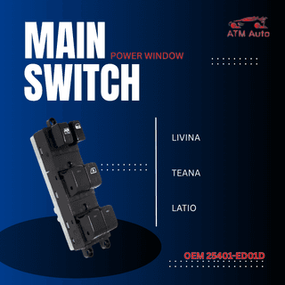 Nissan Grand Livina, Teana and Latio Main Power Window Switch (OEM 25401-ED01D)