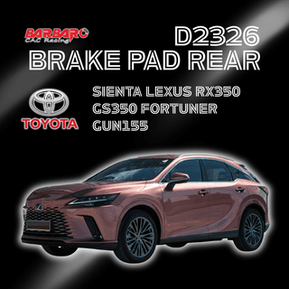 Barbaro D2326 Brake Pad Rear Toyota Sienta Lexus RX350 GS350 Fortuner GUN155