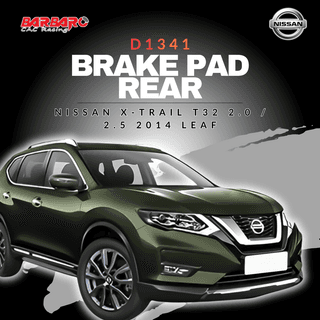 Barbaro D1341 Brake Pad Rear Nissan X-Trail T32 2.0/2.5 2014 Leaf