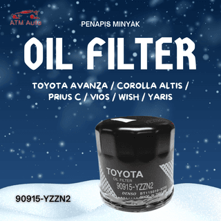 Toyota Avanza, Corolla Altis, Prius C, Vios, Wish & Yaris Oil Filter/Penapis Minyak (90915-YZZN2)