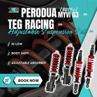 Myvi G3 17” TEG RACING Adjustable suspension set (SD) Hi Low Body Shift Adjustable Absorber PERODUA