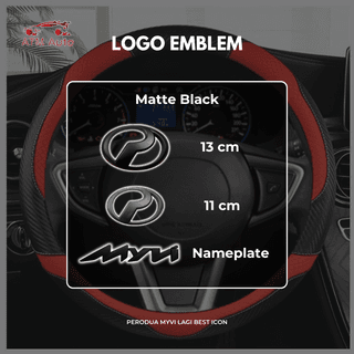 Perodua Myvi Lagi Best Icon Logo Emblem REPLACEMENT Front Rear Matte Black
