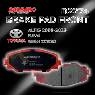 Barbaro D2274 Brake Pad Front Toyota Altis 2008-2013 Rav4 Wish ZGE20