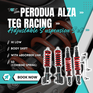 Alza Perodua SD TEG Racing Adjustable Coilover Suspension Hi-Low Body Shift w/ Absorber Link F/R Set