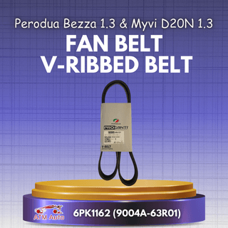 Perodua Bezza 1.3 & Myvi D20N 1.3 Fan Belt 6PK1162/ Proganti Belt, V-Ribbed (Bezza/D20N 1.3) (9004A-63R01)