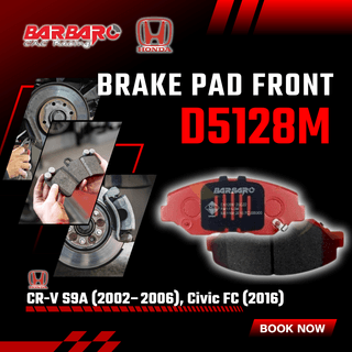 Barbaro D5128M Brake Pad Front Honda CR-V S9A 2002–2006 Civic FC 2016