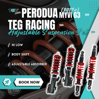 Myvi G3 17” TEG RACING Adjustable suspension set (SD) Hi Low Body Shift Adjustable Absorber PERODUA