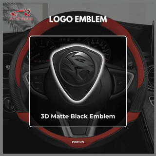 Proton Double Layer Logo Emblem REPLACEMENT Front Rear 3D Matte Black Emblem