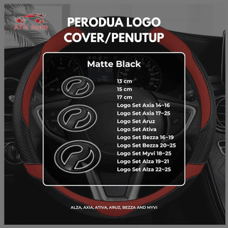 Perodua Logo COVER/PENUTUP for Alza, Axia, Ativa, Aruz, Bezza and Myvi Front Rear Matte Black