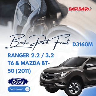 Barbaro D3160M Brake Pad Front Ford Ranger 2.2/3.2 T6 Mazda BT-50 2011