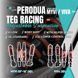 Perodua Myvi 2003-2016 TEG Racing Adjustable Coilover Suspension SD Front & Rear Helper Spring