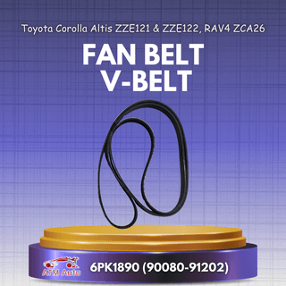 Toyota Corolla Altis ZZE121 & ZZE122, RAV4 ZCA26 Fan Belt, V-Belt 6PK1890 (90080-91202)
