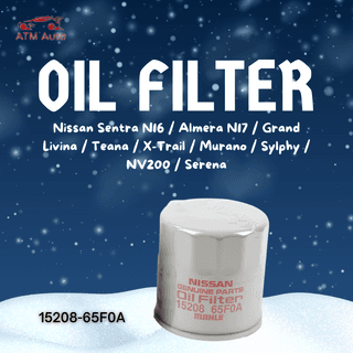 Nissan Sentra N16, Almera N17, Grand Livina, Teana, X-Trail, Murano, Sylphy, NV200 and Serena Oil Filter (15208-65F0A)