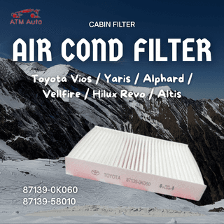 Toyota Vios, Yaris, Alphard, Vellfire, Hilux Revo and Altis Aircond Cabin Filter/Penapis A/C (87139-0K060/87139-58010)