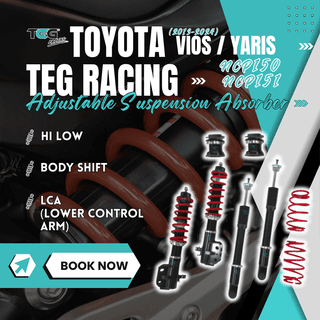 Vios 2013–2024 / Yaris NCP150 NCP151 Toyota TEG Racing Adjustable Hi-Low Suspension LCA Body Shift F/R Set