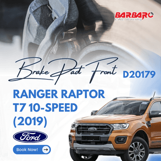 Barbaro D20179 Brake Pad Front Ford Ranger Raptor T7 10-Speed 2019