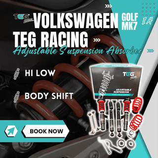 VW Golf MK7 1.4 TEG Racing Adjustable Hi-Low Suspension Body Shift Absorber Front & Rear